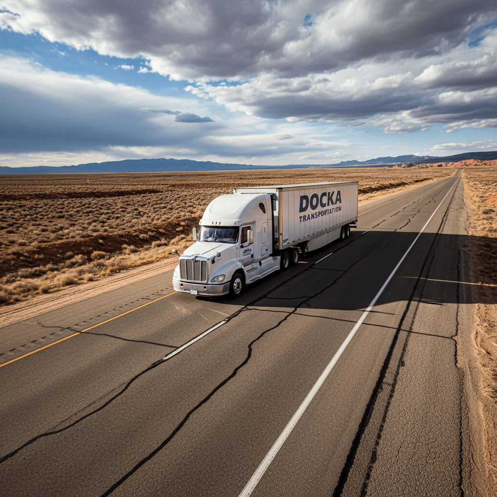 Cross-country freight delivery on highway