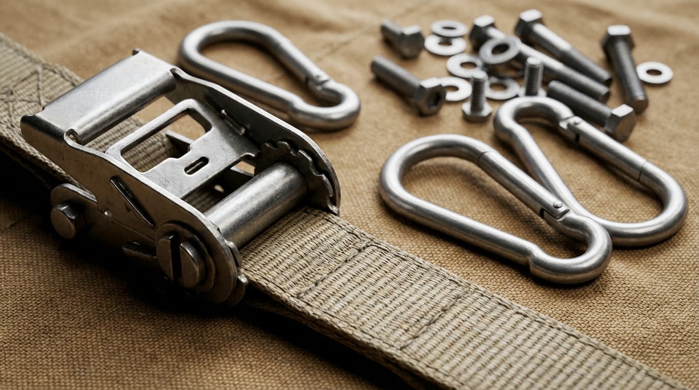 Professional cargo securing equipment and tie-downs